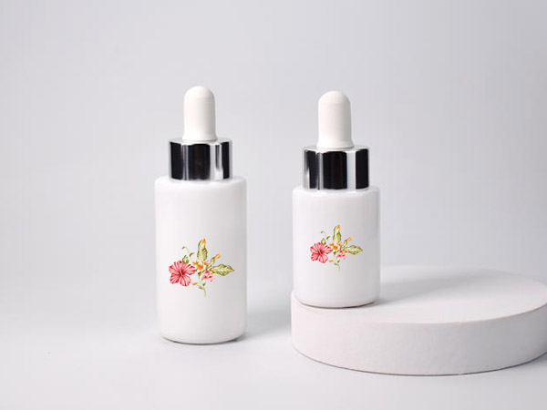 Opal White Glass Bottles with Color-Painting or Metalizing