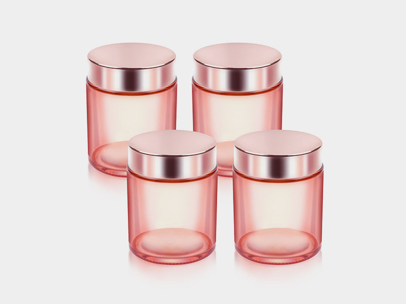 Pink Glass Cosmetic Jar